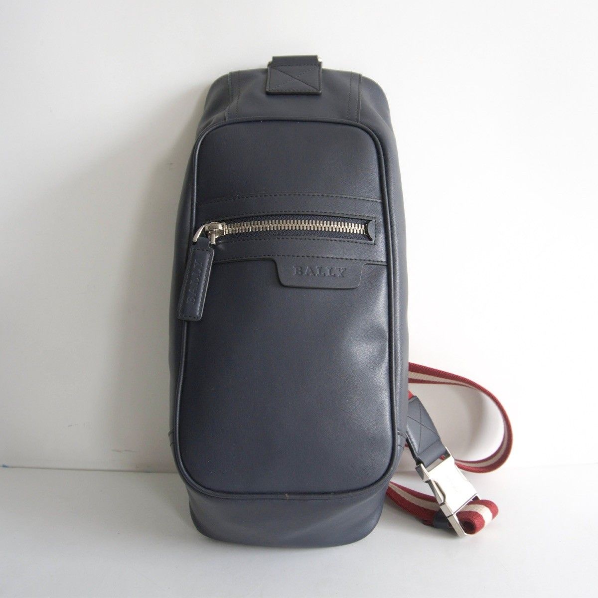 美品】BALLY 【レザー ボディバッグ】ネイビー トレインスポッティング