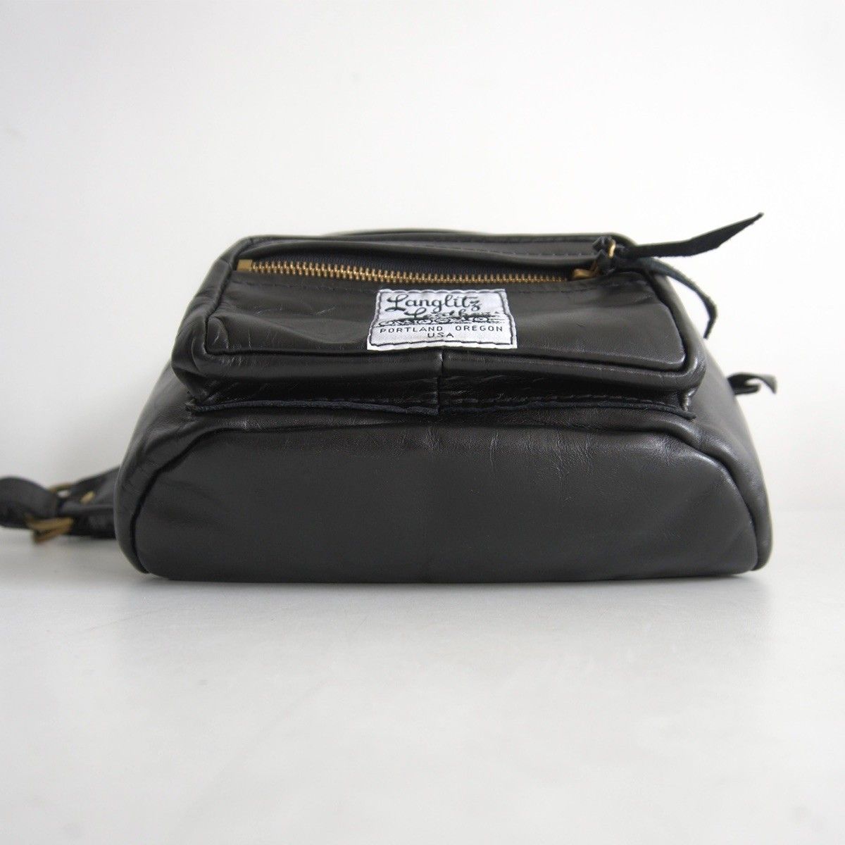 美品】Langlitz Leathers【ウエスト ボディ バッグ】ブラック ラング