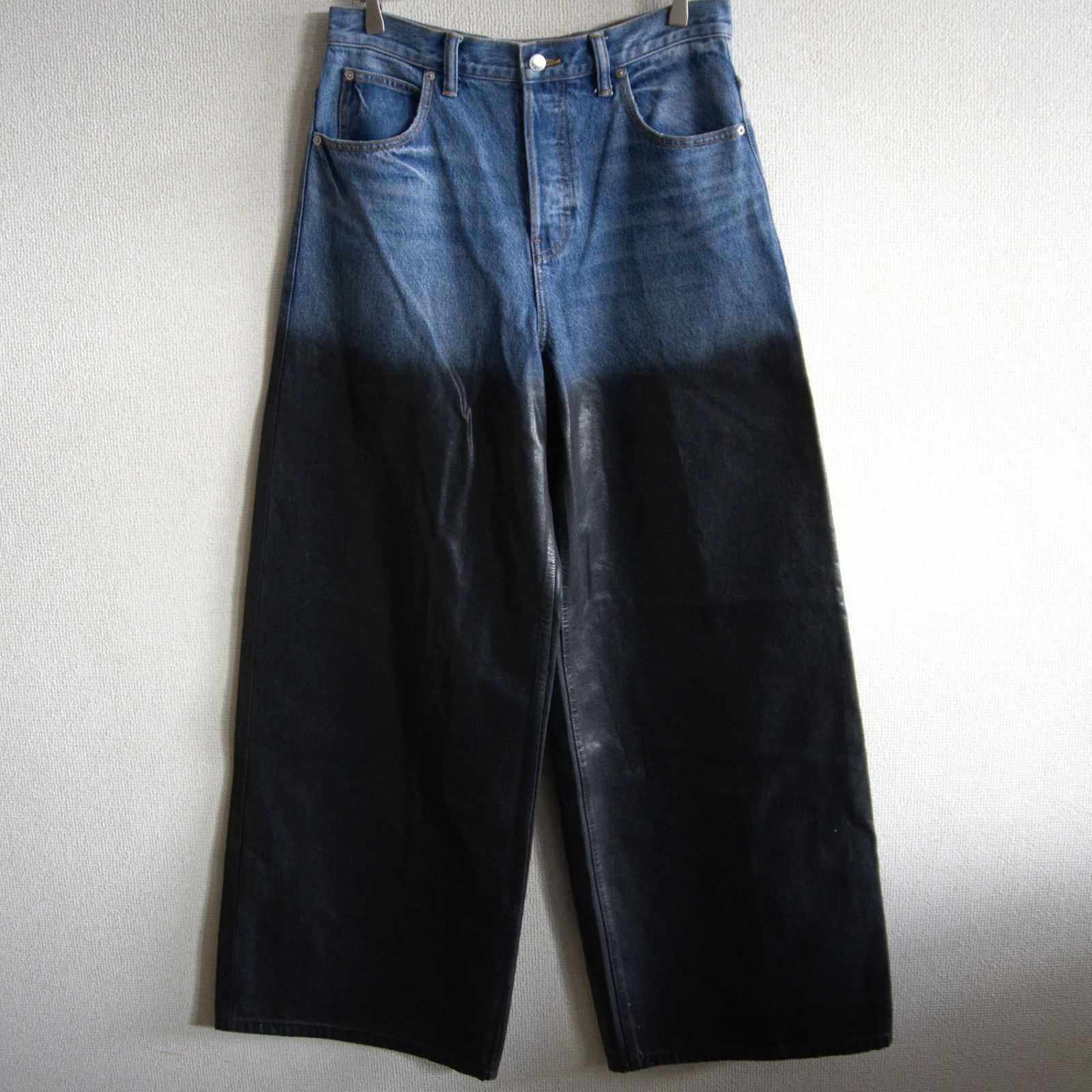 【美品】ALEXANDER WANG【サージコーティング ワイドレッグジーンズ】30 アレクサンダーワン デニム パンツ 26060213