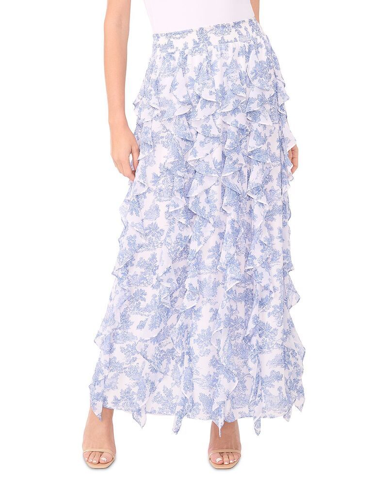 ワンステイト レディース ボトムスカート マキシ 1STATE Corkscrew Maxi Skirt Blue Denim デニム