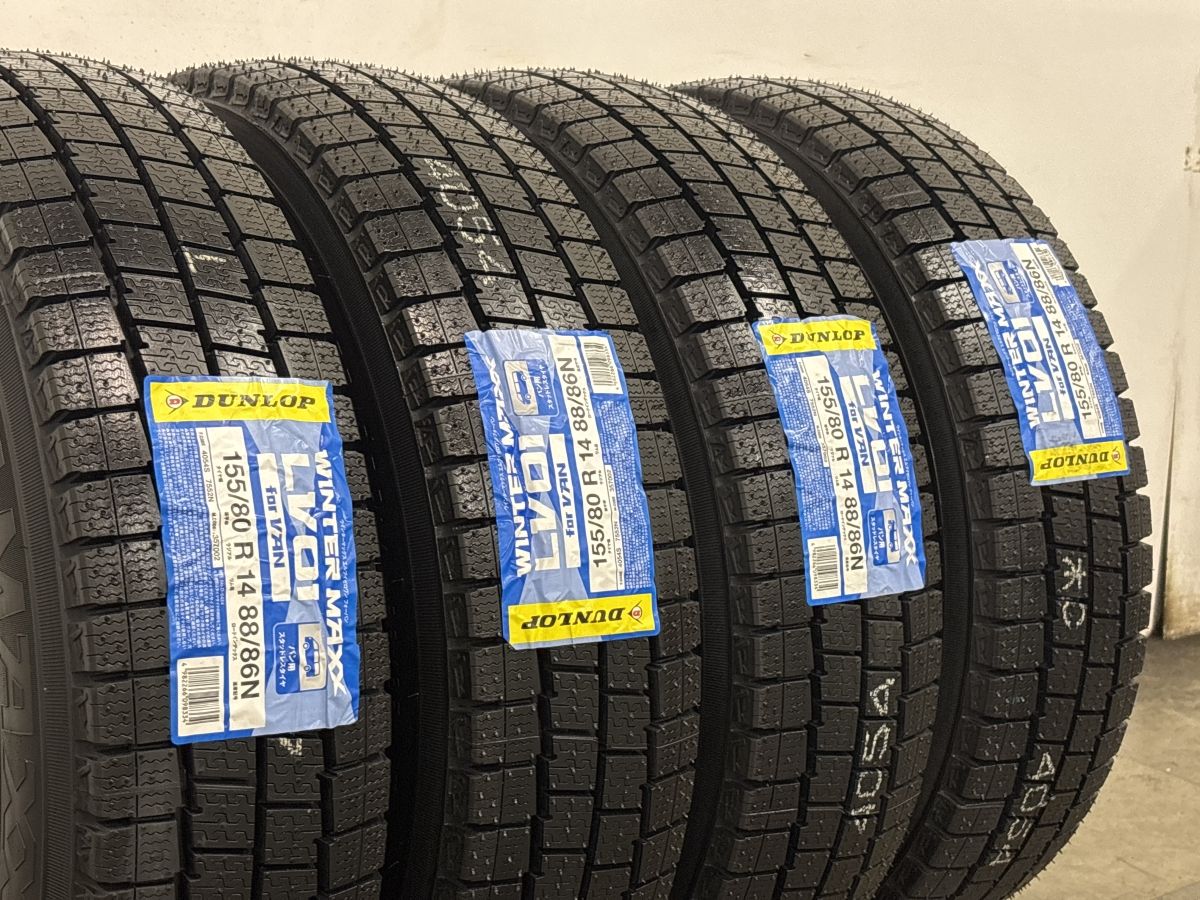 ラベル付き未走行】スチール 14in 5J +40 PCD100 ダンロップ