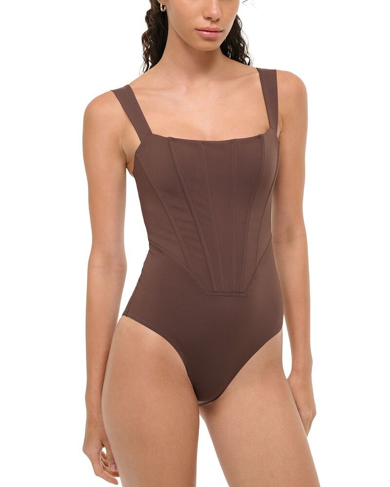 スタウド レディース 水着 上下セット STAUD Adelaide One Piece Swimsuit Dark Chocolate チョコレート