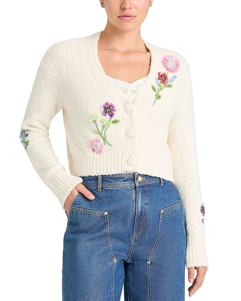 サンク セプト レディース アウター カーディガン セーター Cinq Sept Solene Cardigan Sweater IvoryMulti アイボリー