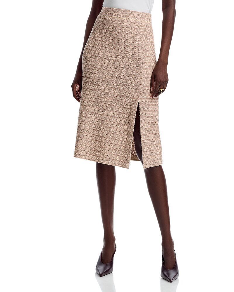 ミソック レディース ボトムスカート ニット Misook Wrinkle Resistant Knit Skirt BiscottiWhiteCharmeuse ホワイト