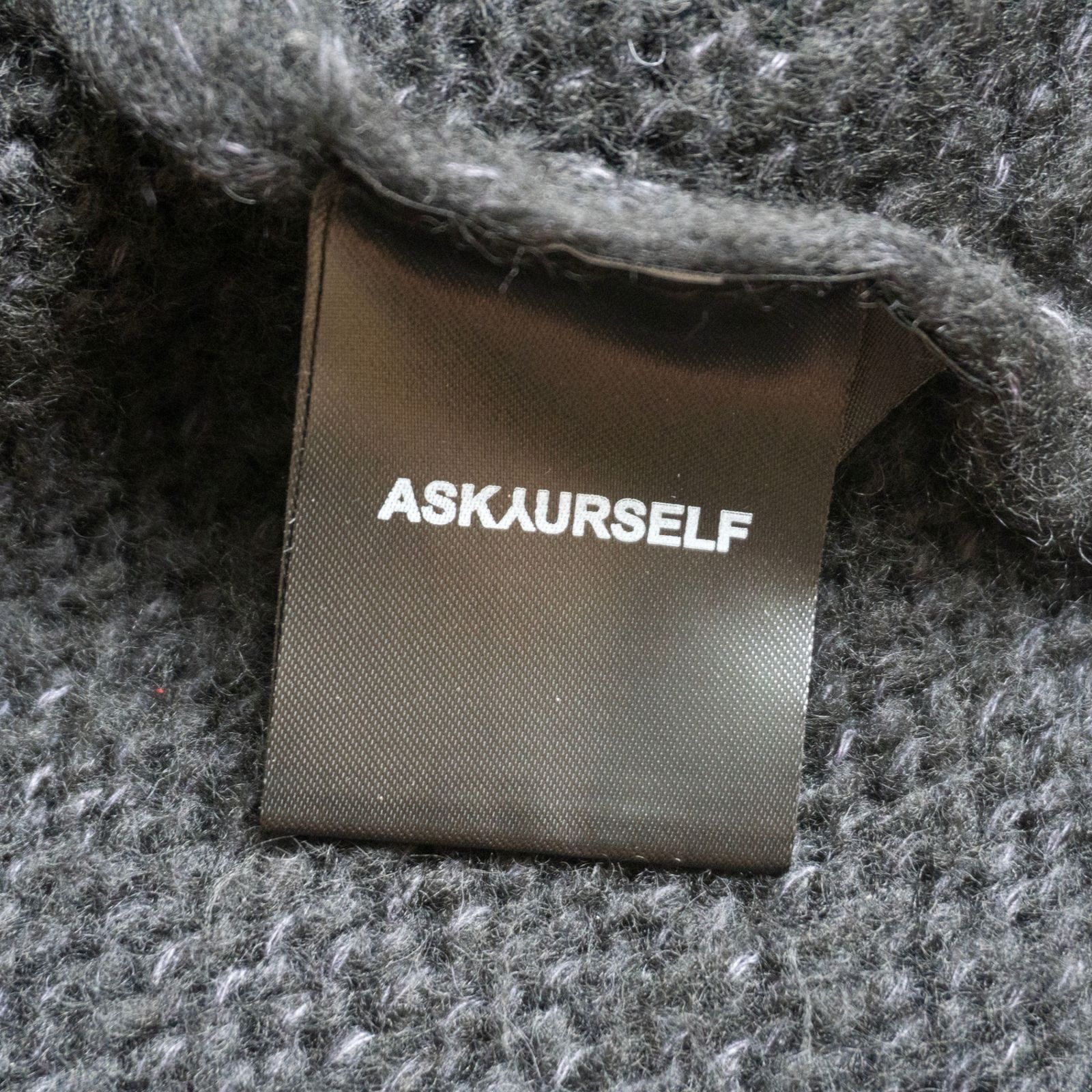 【美品】ASKYURSELF 【ZIP ニットパーカー】 L アスクユアセルフ オーバーサイズ 26060206