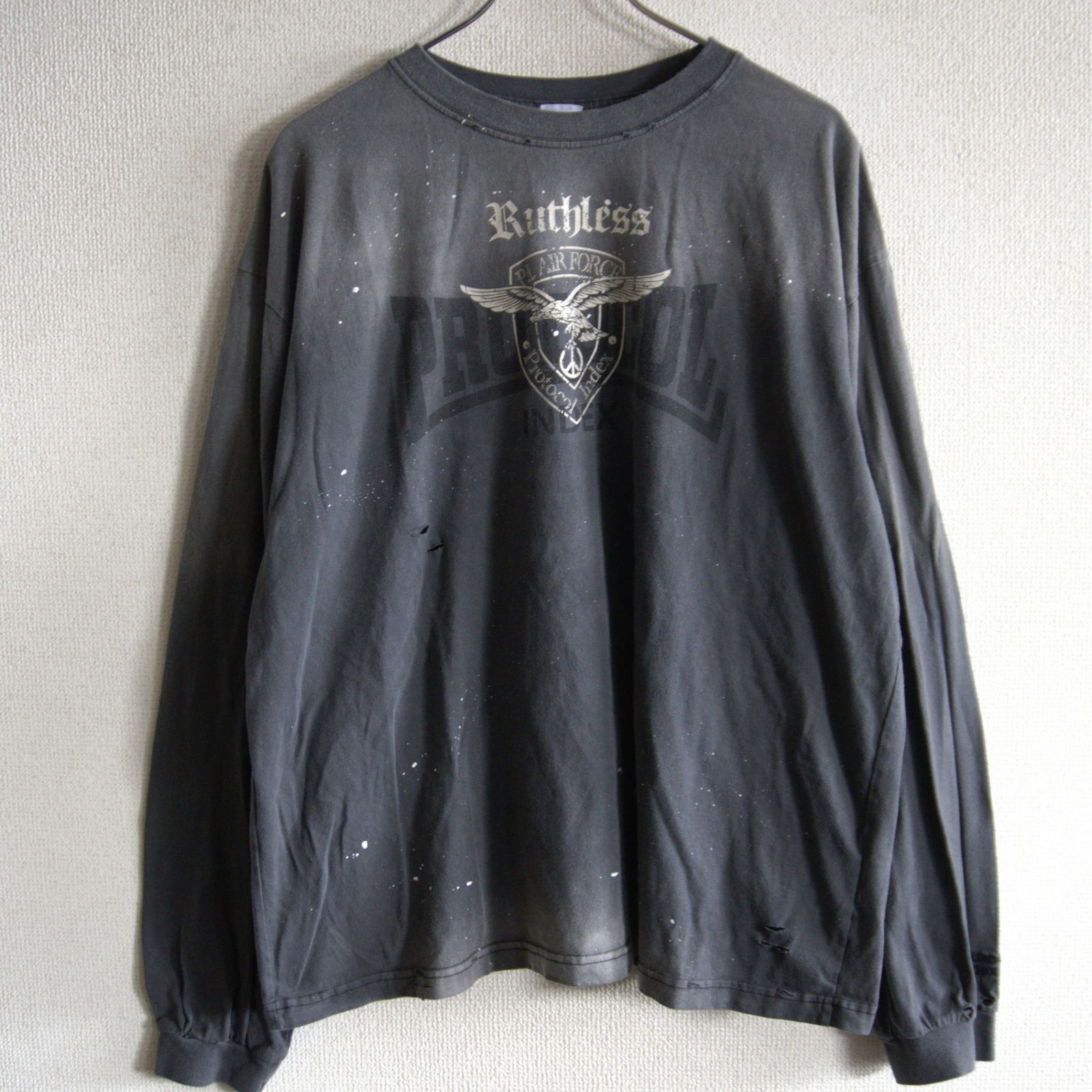 【美品】protcol index【VINTAGE OVERDYED LONGSLEEVE/2】2 プロトコルインデックス エイジング加工 ロンT 26060209