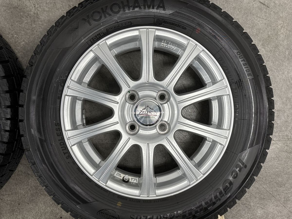 美品 バリ溝】ゼラーナ 14in 5.5J +42 PCD100 ヨコハマ アイスガード 