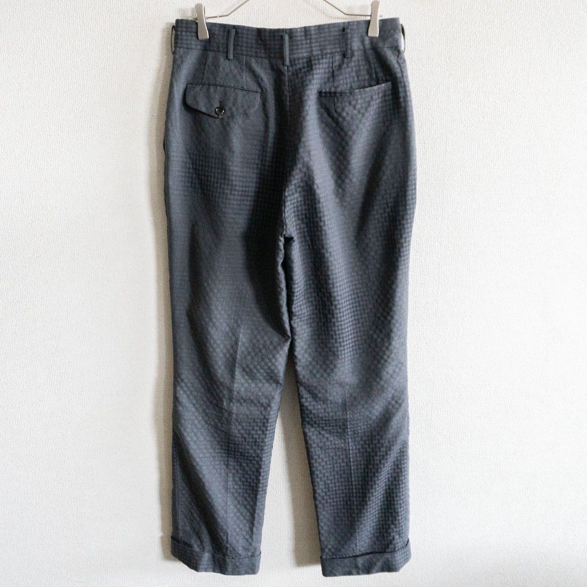 【AD1998/アーカイブ】COMME des GARCONS HOMME【90s フェード チェックプリント スラックスパンツ】M コムデギャルソンオム  s2606015 AD1998/アーカイブ】COMME des GARCONS HOMME【90s フェード チェック