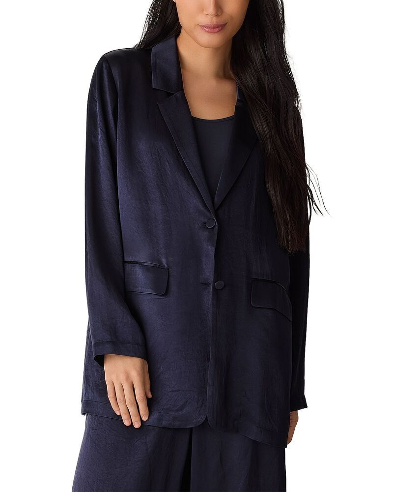 エイリーンフィッシャー レディース アウター ジャケット・ブルゾン サテン ブレザー Eileen Fisher Crinkled Satin Blazer Ink