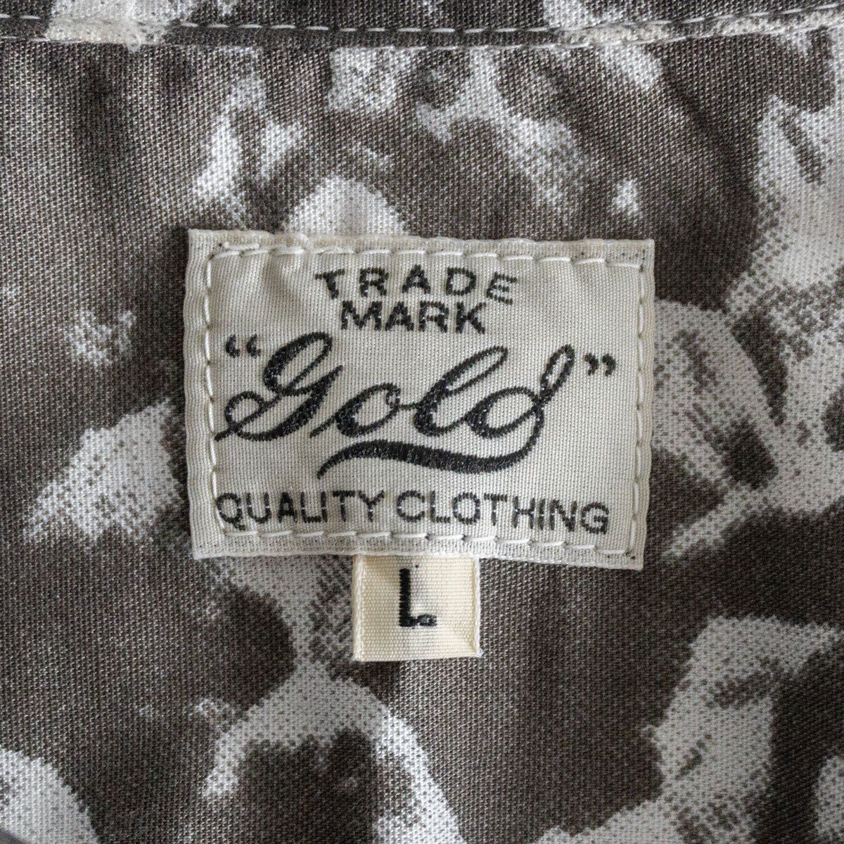 【極美品】GOLD【WOODSTOCK FESTIVAL OPEN SHRTS】L オープンカラーシャツ ゴールド 26060388