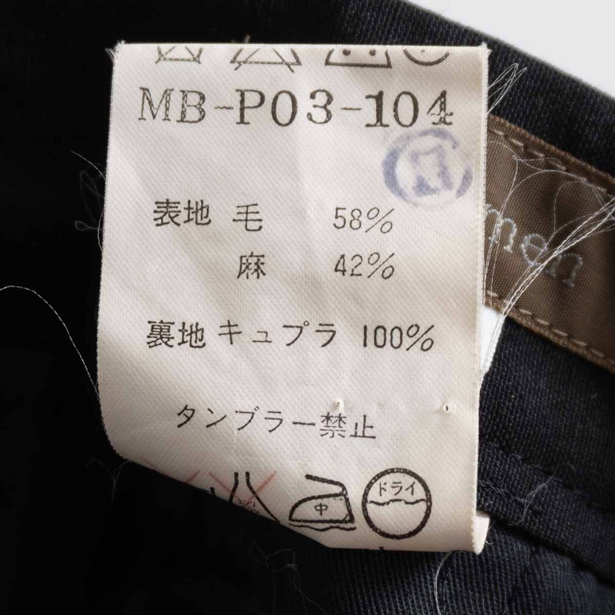美品】Y's for men【ウール リネン スラックスパンツ】4 ブラック