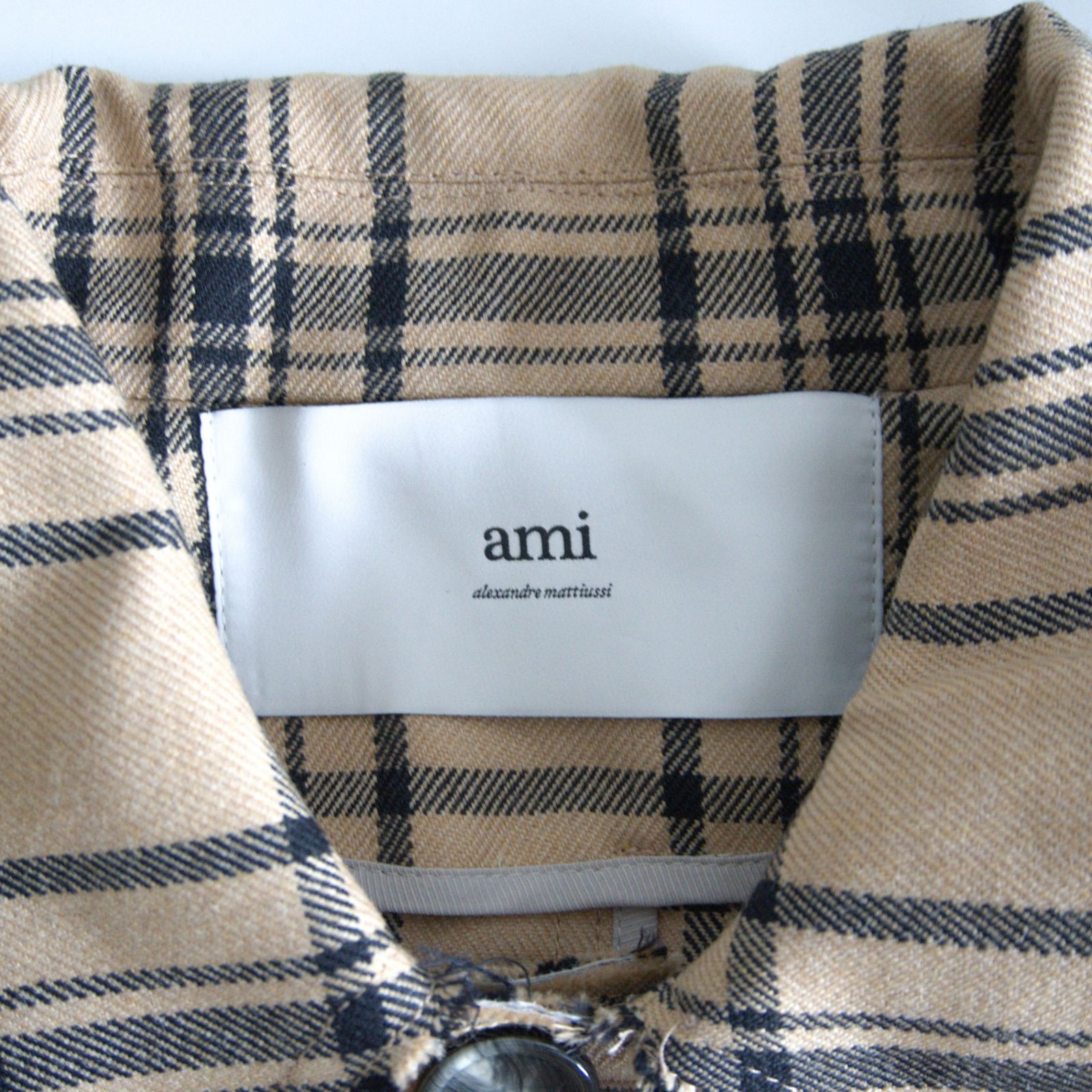美品】ami Alexandre Mattiussi【Checked Wool Gabardine Belted Mac