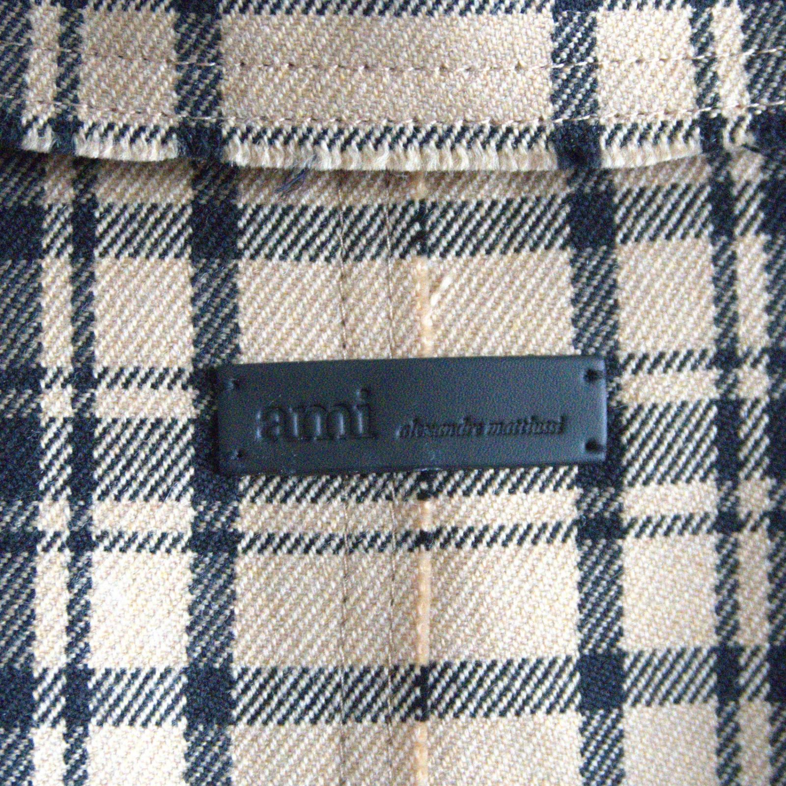 美品】ami Alexandre Mattiussi【Checked Wool Gabardine Belted Mac