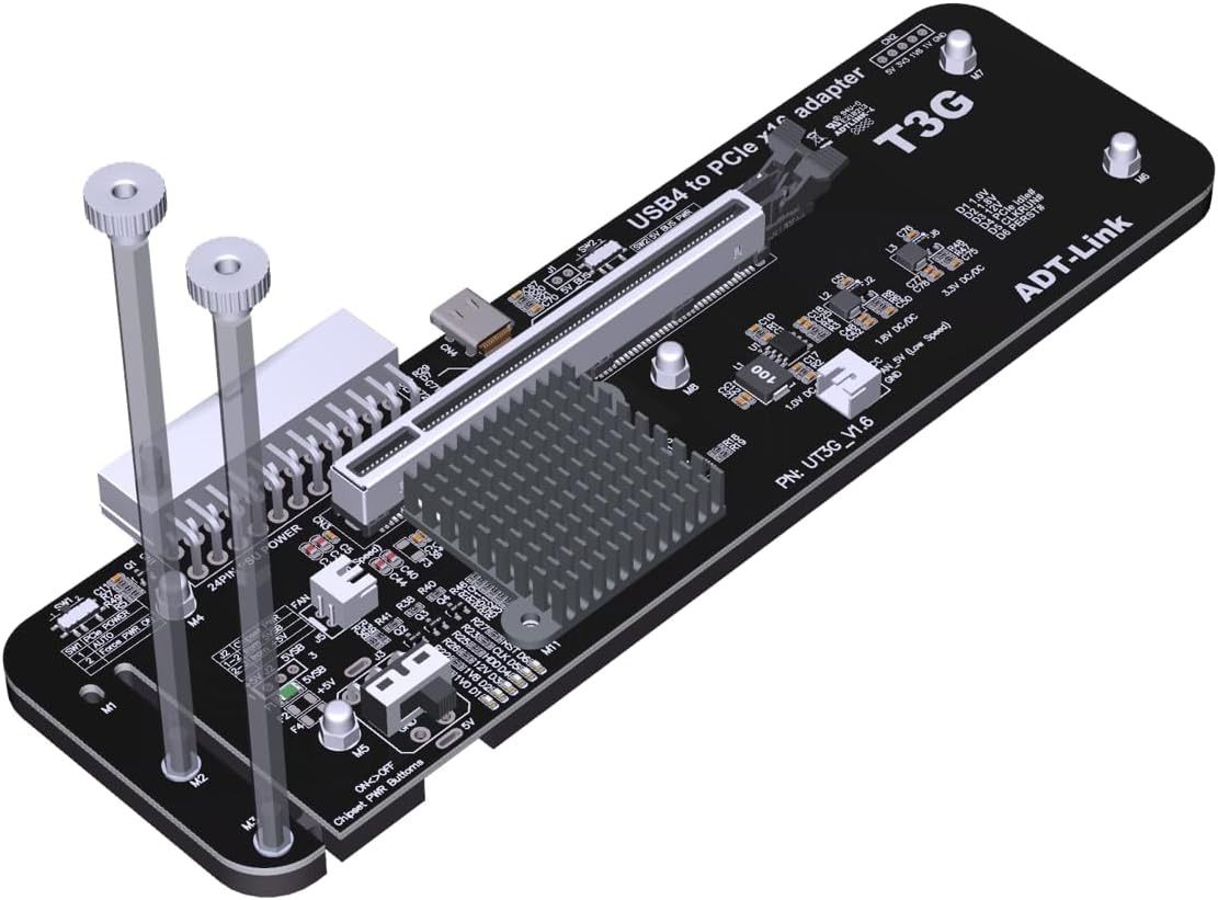 JMT ADT-UT3G USB4.0 ドッキングステーション 64G PCIe4.0x4 - ノートパソコン グラフィックスカード 外部変換アダプター Thunderbolt 3 4対応, N51208