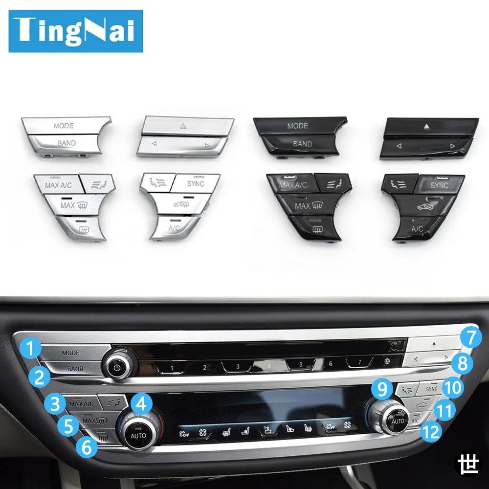 BMW 5 6GT 7シリーズ G30 G31 G32 G11 G12 2017-2023用ダッシュボードエアコンAC換気コントロールボタンヒータースイッチカバー