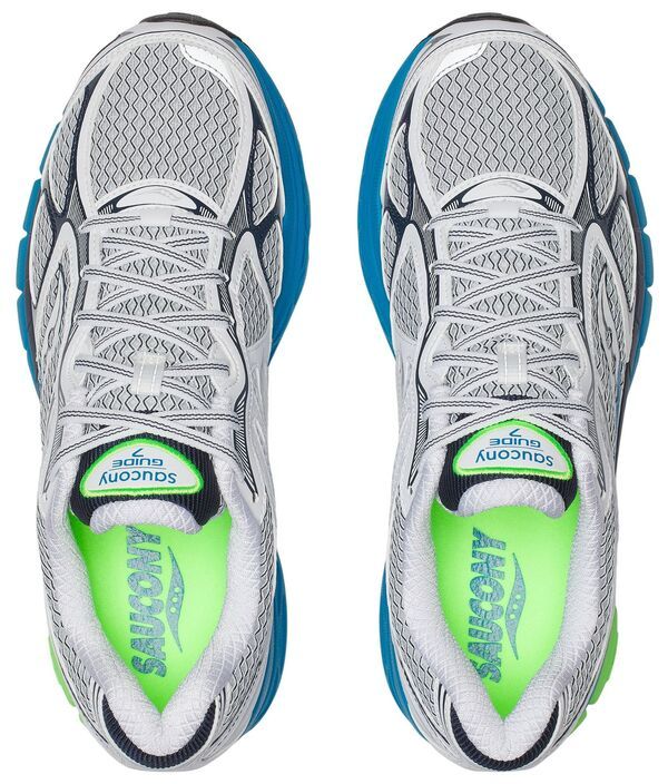 サッカニー メンズ シューズ スニーカー Saucony Mens ProGrid Guide 7 Shoes WhiteBlue ホワイト