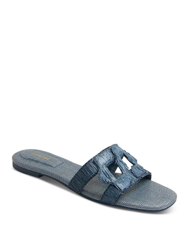 シムカイ レディース シューズ サンダル SIMKHAI Womens Monogram Raffia Sandals Indigo インディゴ