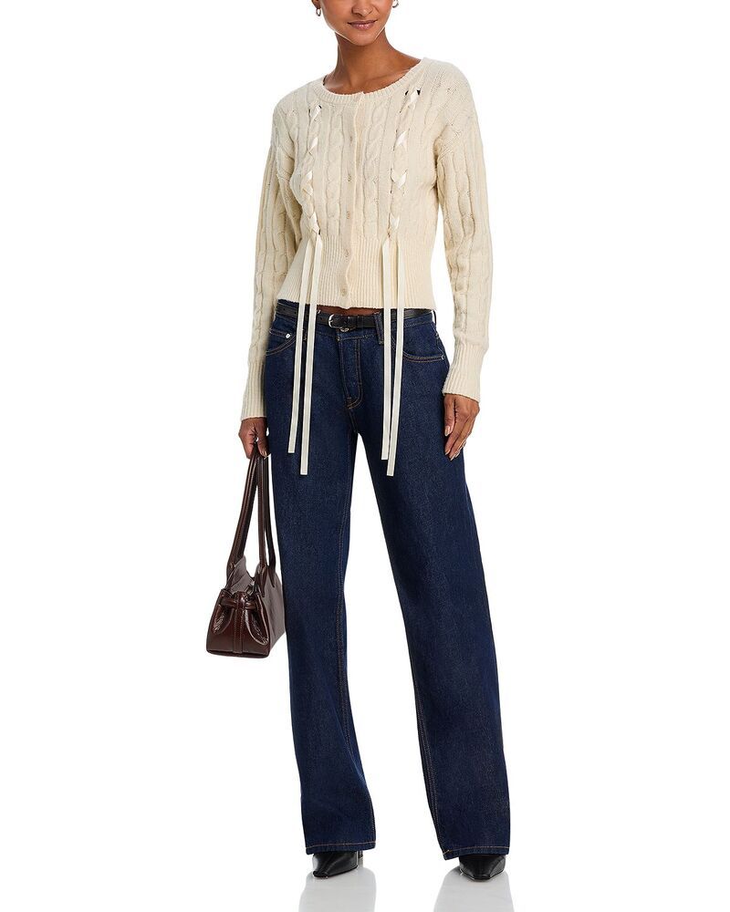 スティーブ マデン レディース アウター カーディガン STEVE MADDEN Saidee Cable Ribbon Ties Cardigan Cream クリーム スティーブ マデン レディース アウター カーディガン STEVE MADDEN Saidee Cable Ribbon Ties Cardigan Cream クリーム