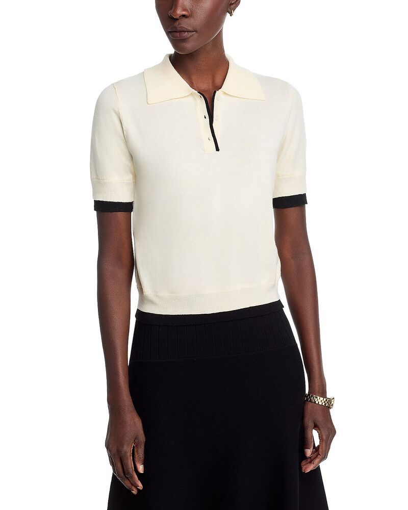エリアスターズ レディース トップス ポロシャツ コントラスト Area Stars Contrastrim Polo Shirt Ivory Black アイボリー