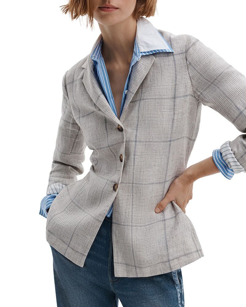 ラグアンドボーン レディース アウター ジャケット・ブルゾン ブレザー リネン rag bone Chappell Plaid Linen Blazer White Multi ホワイト