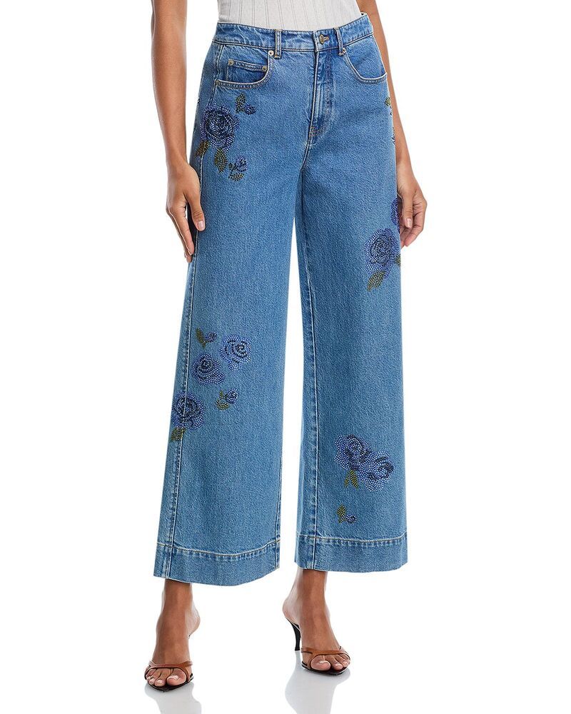 サンク ア セプト レディース ボトムス デニムパンツ ジーンズ Cinq Sept Heatset Roses Mid Rise Betsy Jeans in Horizon Multi Horiz