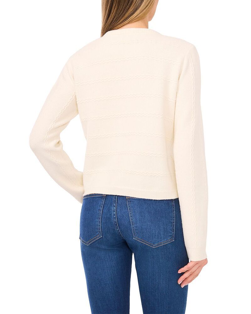 セセ レディース アウター カーディガン CeCe Woven Tie Scarf Cardigan Butter Ivory アイボリー