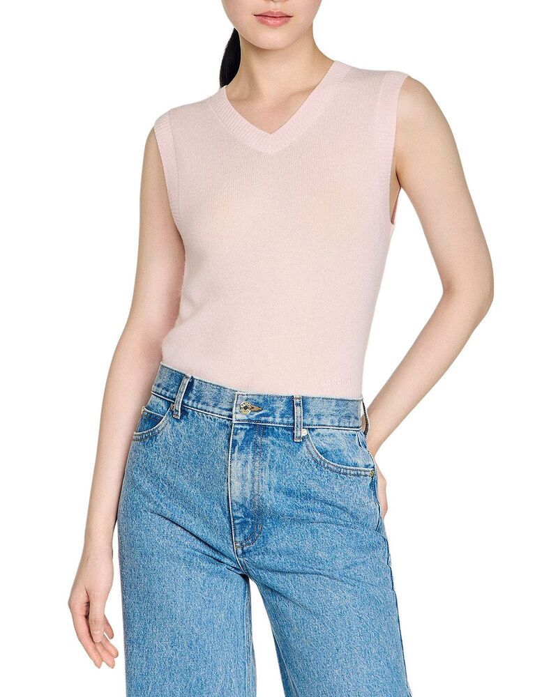 サンドロ レディース アウター ニット・セーター ウール クロップド Sandro Calliste Wool Cropped Sweater Light Pink ピンク