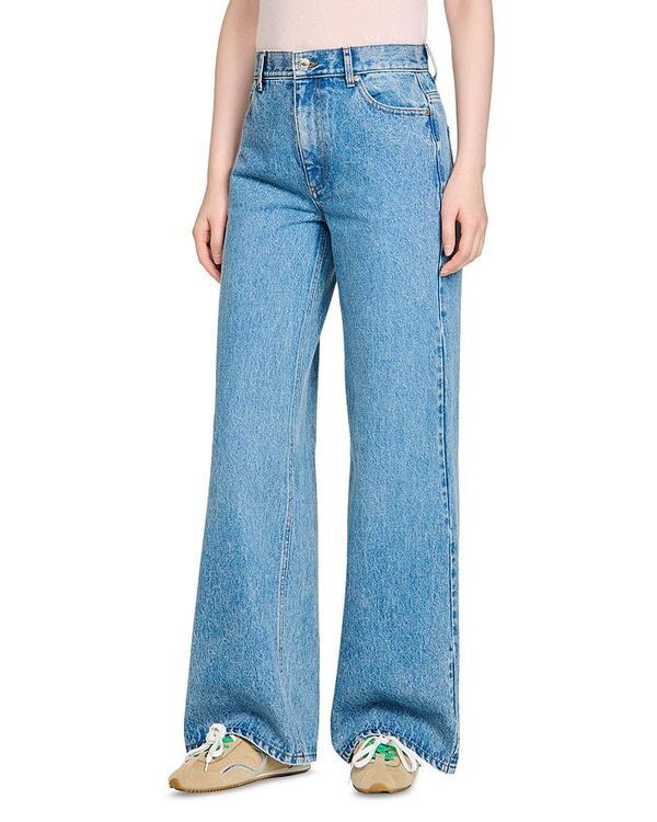 サンドロ レディース ボトムス デニムパンツ ワイドレッグ ジーンズ Sandro Samuel High Rise Wide Leg Jeans Jean Blue Jean ブルー