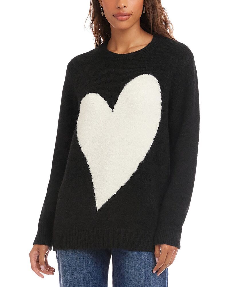 カレンケーン レディース アウター ニット・セーター Karen Kane Heart Jacquard Sweater Black ブラック