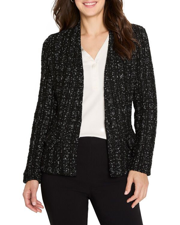 ニックプラスゾーイ レディース アウター ジャケット・ブルゾン トール ニット NICZOE Metallic Grid Knit Jacket Black Mix ブラック