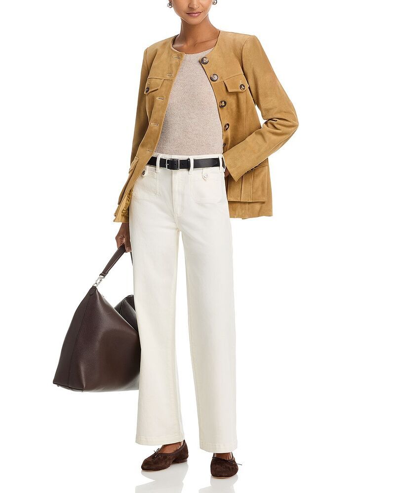ペイジ レディース ボトムス デニムパンツ ワイドレッグ ジーンズ PAIGE Anessa Rounded Pocket High Rise Wide Leg Jeans in Tonal Ecru