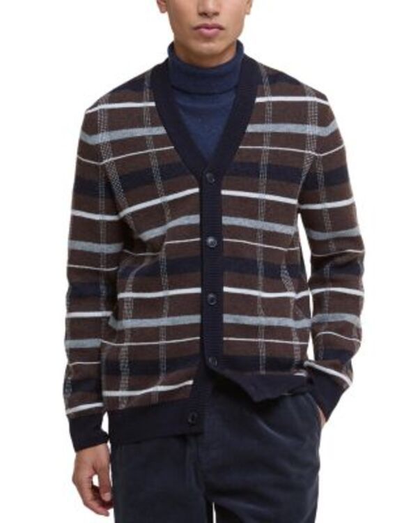 バブアー メンズ アウター カーディガン セーター ニット Barbour Kane Knitted Cardigan Sweater Dark Oak