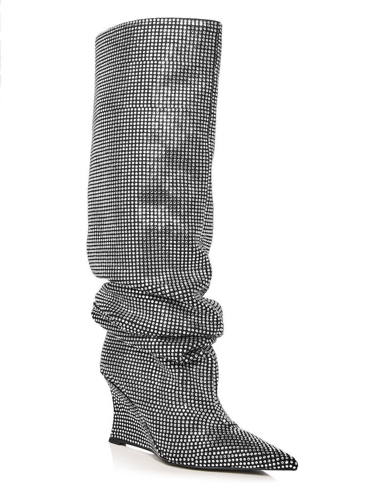 アクア レディース シューズ ブーツ・レインブーツ AQUA Womens Glam Slouch Boots Exclusive Silver シルバー