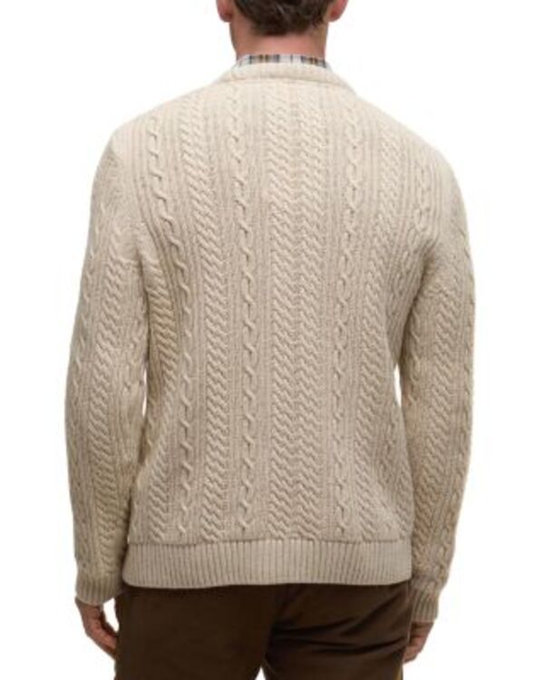 バブアー メンズ アウター ニット・セーター リラックスフィット クルーネック Barbour Lowfen Relaxed Fit Cable Crewneck Sweater Stone ストーン