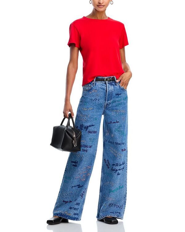 マザー レディース ボトムス デニムパンツ ジーンズ MOTHER The Mid Rise Double Dip Nerdy Jeans in Alphabet Soup Alphabet Soup