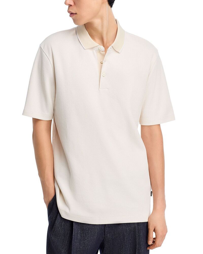 ボス メンズ トップス ポロシャツ コットン BOSS Mercerized Cotton Polo Shirt Open White ホワイト