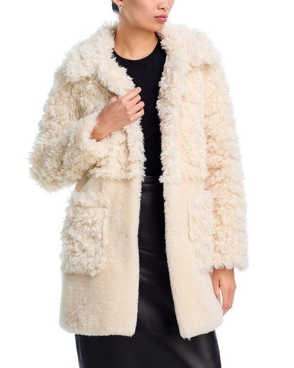 アクア レディース アウター ジャケット・ブルゾン AQUA Teddy Faux Fur Jacket Exclusive Cream クリーム