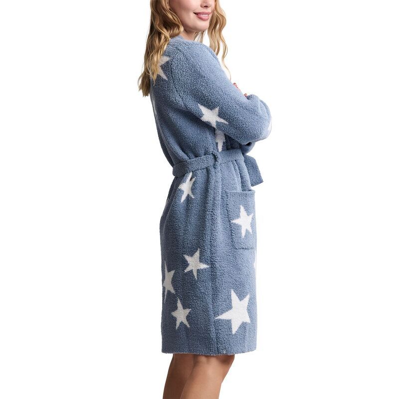 ベアフットドリームス レディース アンダーウェア ナイトウェア BAREFOOT DREAMS CozyChic Starry Night Robe Blue DuskPearl パール
