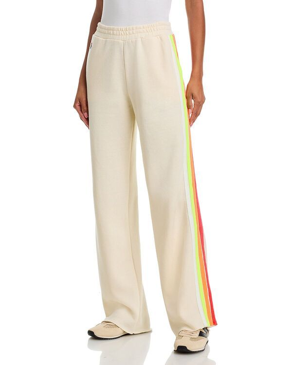 アヴィエイターネイション レディース ボトムス カジュアルパンツ ワイドレッグ Aviator Nation Side Stripe Wide Leg Pants Vintage White Neon