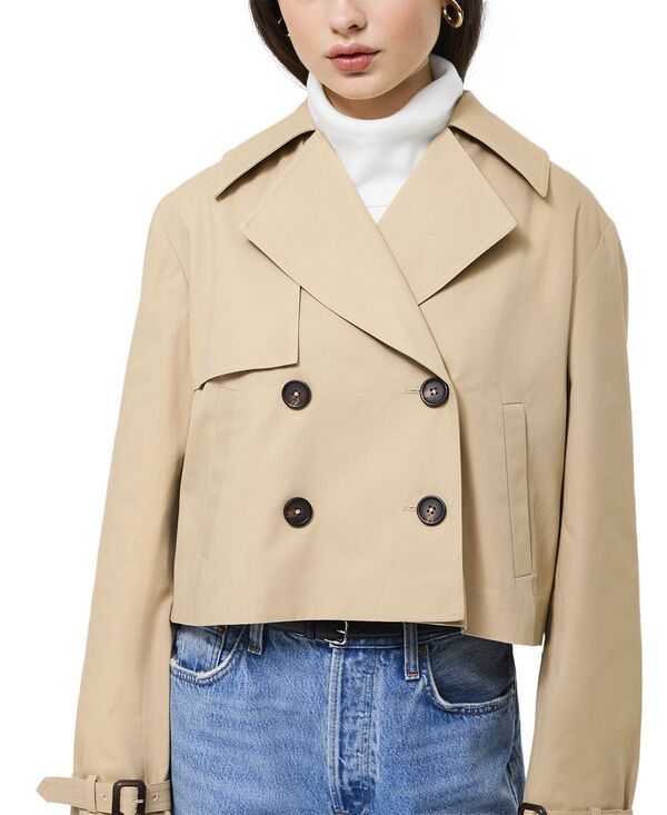 フレンチコネクション レディース アウター コート クロップド FRENCH CONNECTION Cropped Twill Trench Coat Khaki カーキ