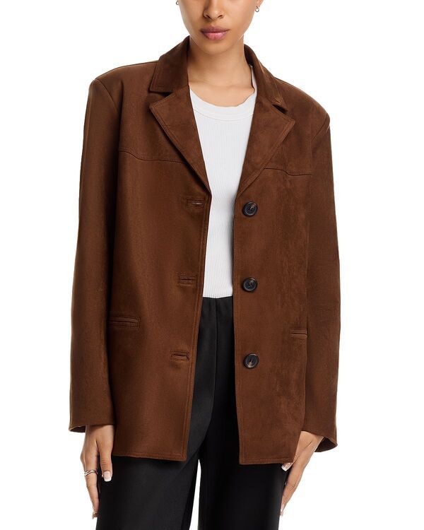 ヴェルヴェットバイグラハムスペンサー レディース アウター ジャケット・ブルゾン スエード Velvet by Graham Spencer Faux Suede Jacket Brown ブラウン