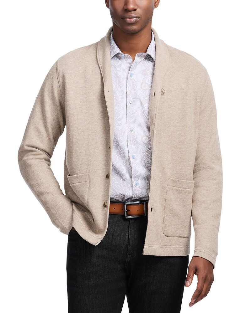 ロバートグラハム メンズ アウター カーディガン コットン ニット Robert Graham Adriano Cotton Knit Shawl Cardigan Tan タン