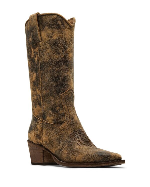 スティーブ マデン レディース シューズ ブーツ・レインブーツ STEVE MADDEN Womens Albany Western Style Boots Brown Distressed ブラウン