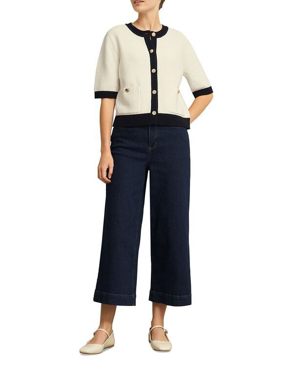 ホッブスロンドン レディース アウター カーディガン HOBBS LONDON Emily Cardigan Ivory Navy アイボリー