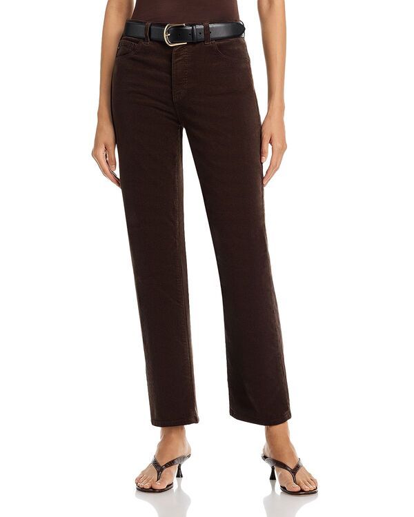エージー レディース ボトムス デニムパンツ コーデュロイ ジーンズ AG Brinley Mid Rise Straight Corduroy Jeans in Rich Umberich Umbe
