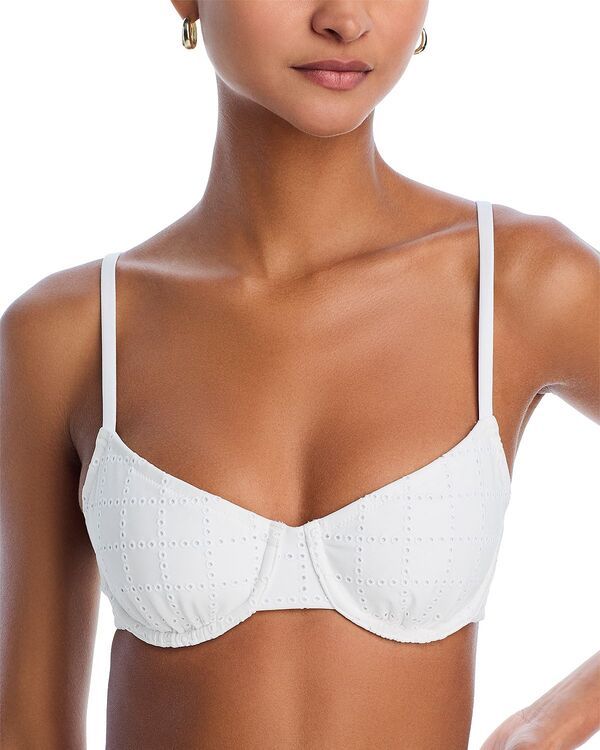 ソリッド アンド ストライプ レディース 水着 トップのみ Solid Striped Theva Bikini Toptic White ホワイト