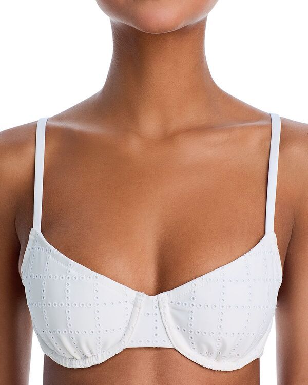 ソリッド アンド ストライプ レディース 水着 トップのみ Solid Striped Theva Bikini Toptic White ホワイト