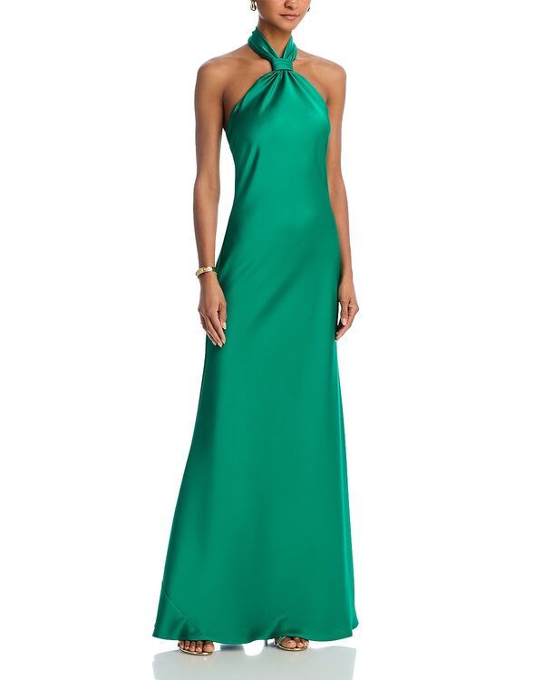 アクア レディース トップス ワンピース ホルター AQUA Knot Halter Gown Exclusivemerald エメラルド