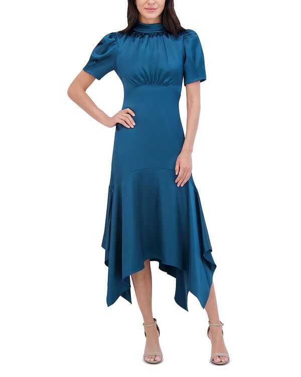 エリザジェイ レディース トップス ワンピース ハイネック フリル Eliza J Ruffled High Neck Dress Teal ティール