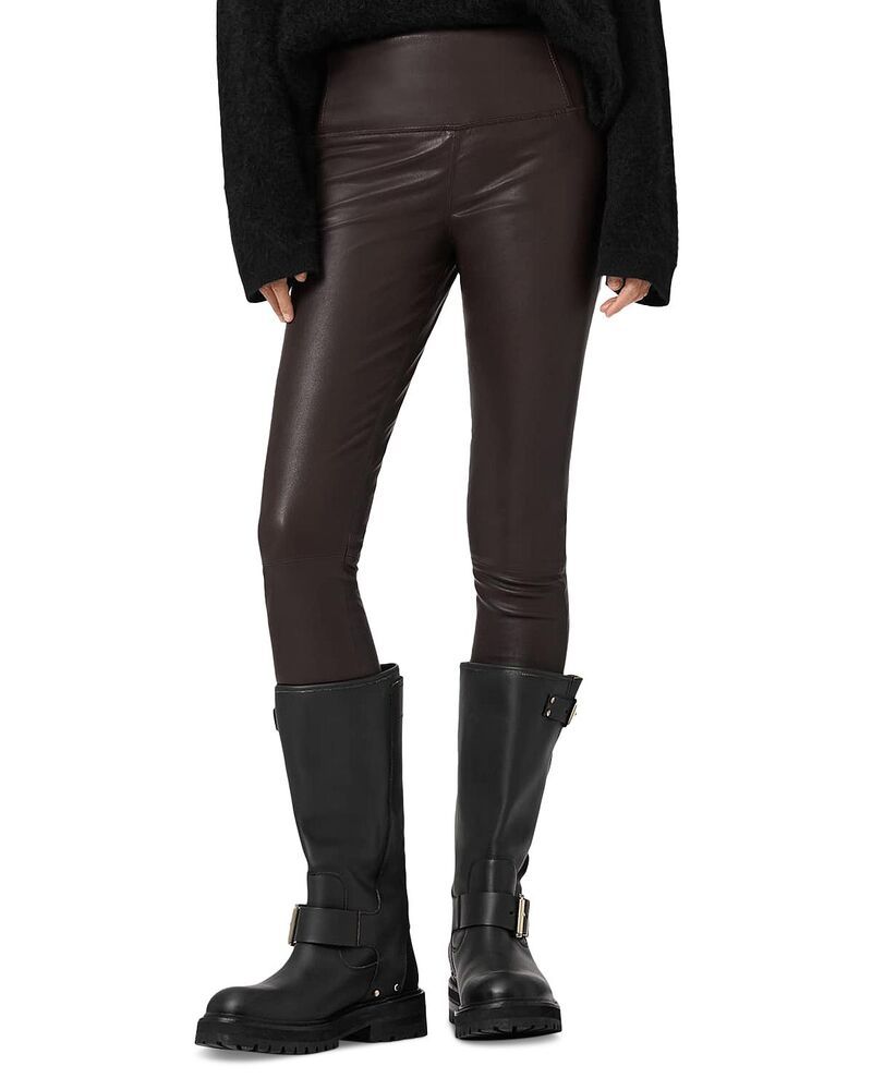 オールセインツ レディース ボトムス レギンス レザー ALLSAINTS Cora Leather Leggings Bitter Brown ブラウン